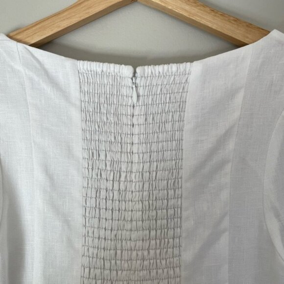 NEW Reformation Coucou Midi Linen Dress Puff Sleeves White | size 4 - Picture 10 of 12